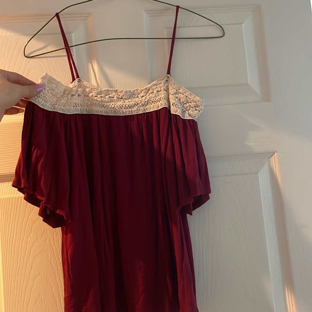 Maroon top